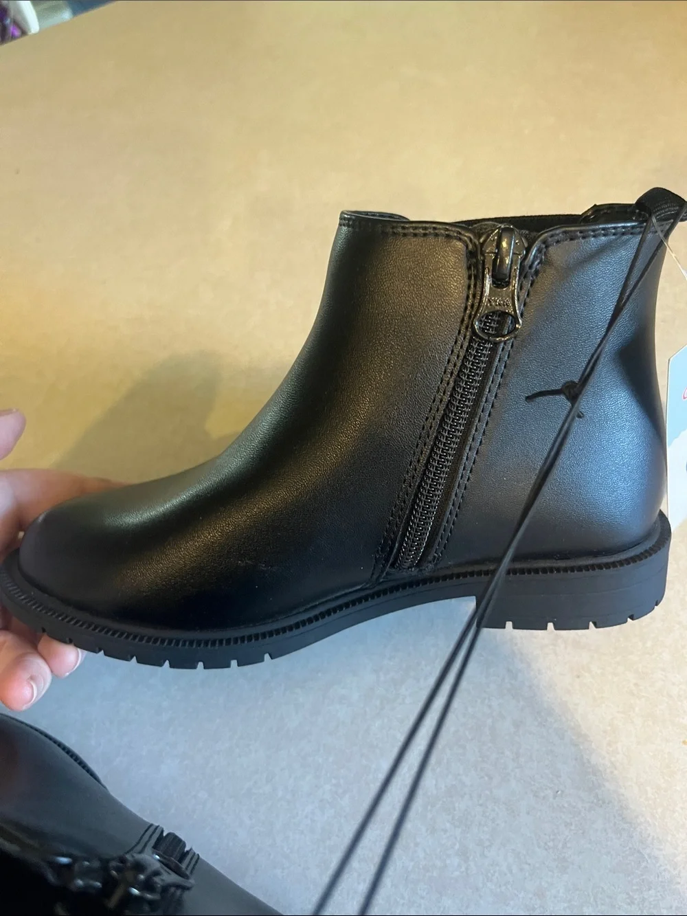 New Cat & Jack Chelsea Boots Side Zip Black Size 13 NWT